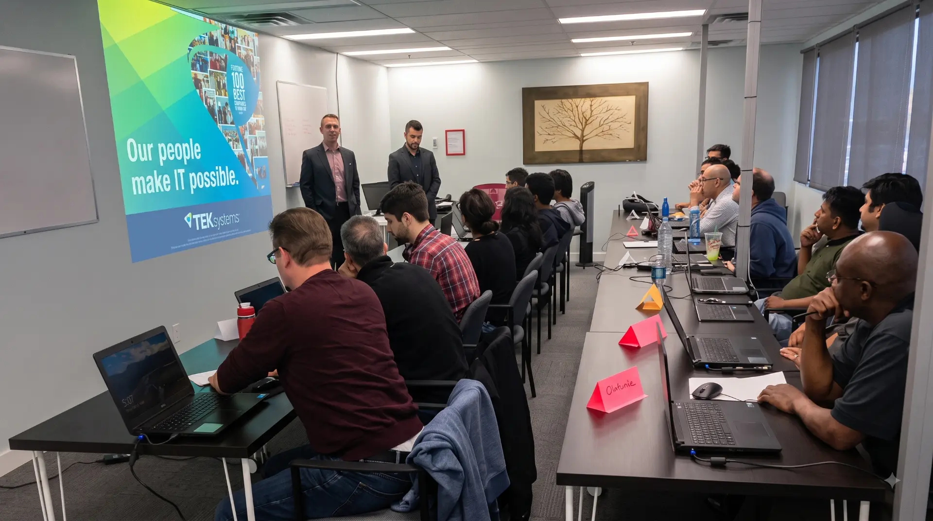 An employer partner presenting to InnoTech College students